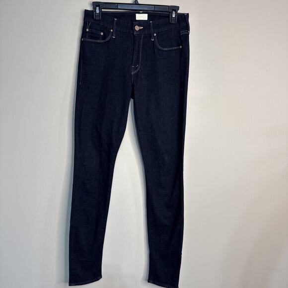 Mother The Looker Jeans Women Sz 27 Too Good To Be True Dark Blue Denim Mid Rise - Picture 1 of 16
